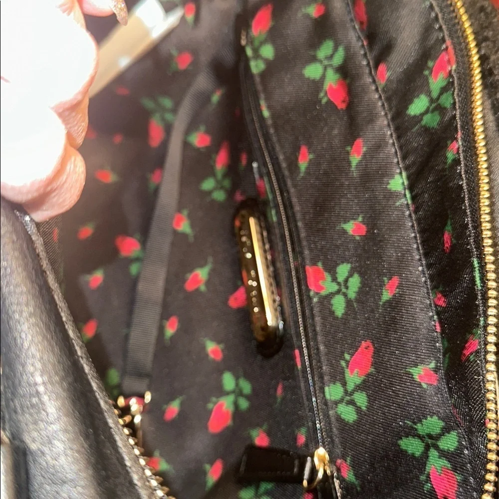 Betsey Johnson Black Textured Satchel